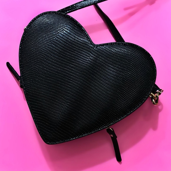SOLD KATE SPADE SECRET ADMIRER BLACK HEART BAG - Picture 5 of 7